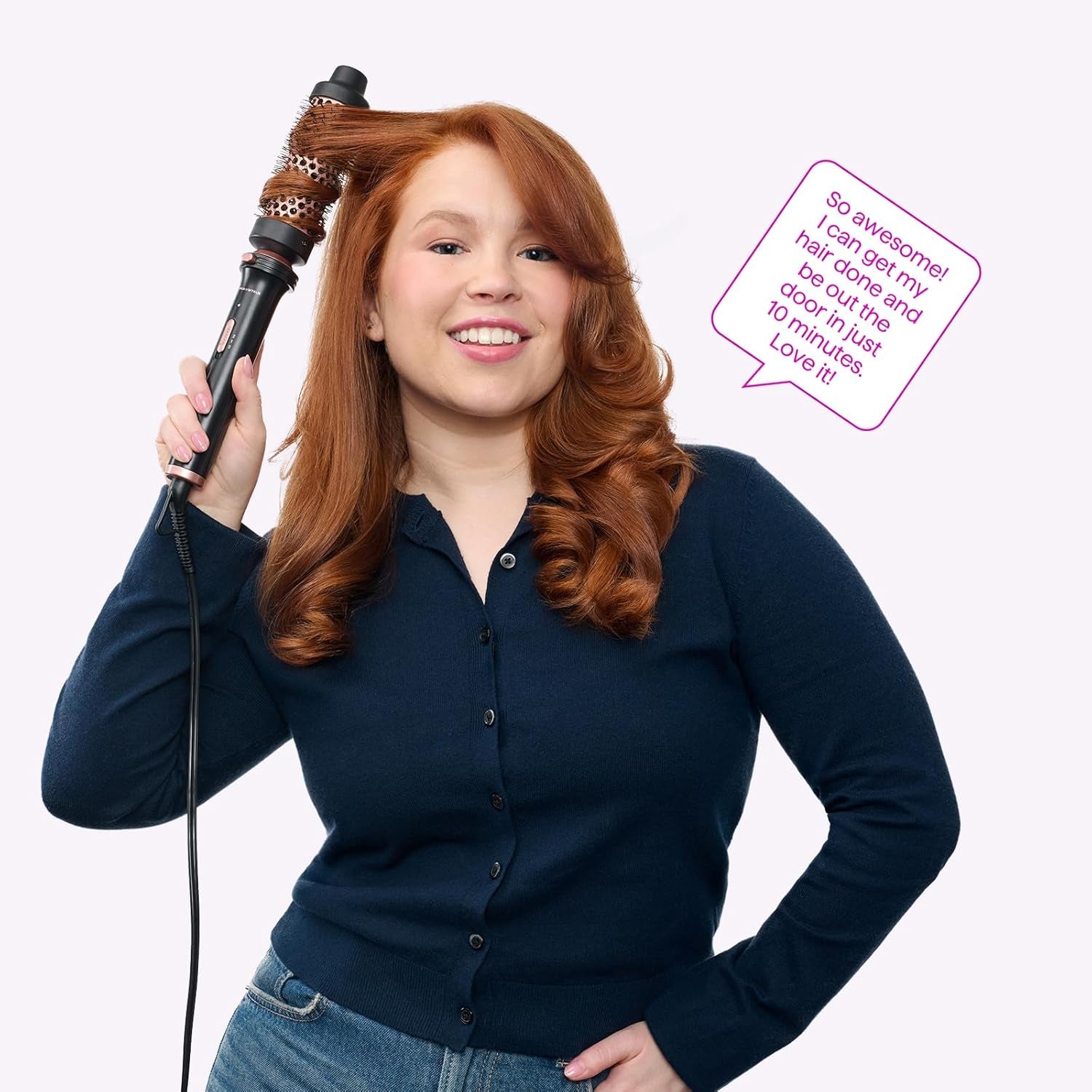 3 in 1 Curling Wand Set, Multi Curl, Curling Iron Set with Heated round Brush, Flat Iron Hair Straightener, 1 1/4 Inch Curling Iron, Dual Voltage Hair Curler