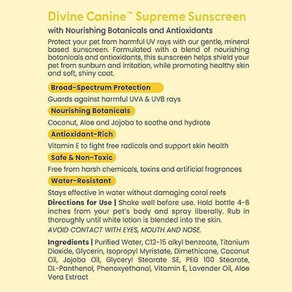 Dog Sunscreen Spray - SPF 30 UV Water Resistant - 2 Fl Oz
